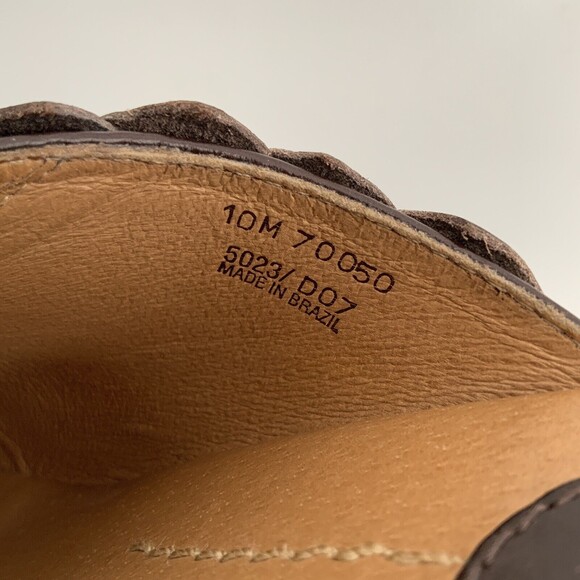 Frye Clogs Leather Slip-on Chunky Braid Studs Logo Shoes Brown 10 - Picture 7 of 15